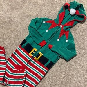 Cat & Jack Festive Green and Red Pajama Onesie